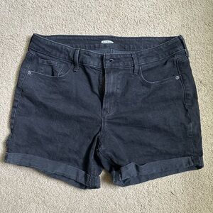 Old Navy Women's Black Denim Cuff Shorts